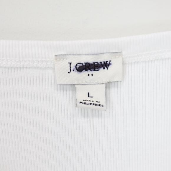 J.Crew Factory Short Sleeve Ribbed Boatneck Tee White Size Large NWT - Picture 3 of 7